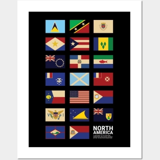 North America Country Flags Set Posters and Art